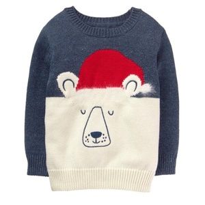 NWT!! Gymboree Boy's Santa Bear Sweater!! 3T